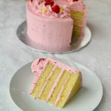 Load image into Gallery viewer, Lemon &amp; Olive Oil Sponge with Raspberry Buttercream
